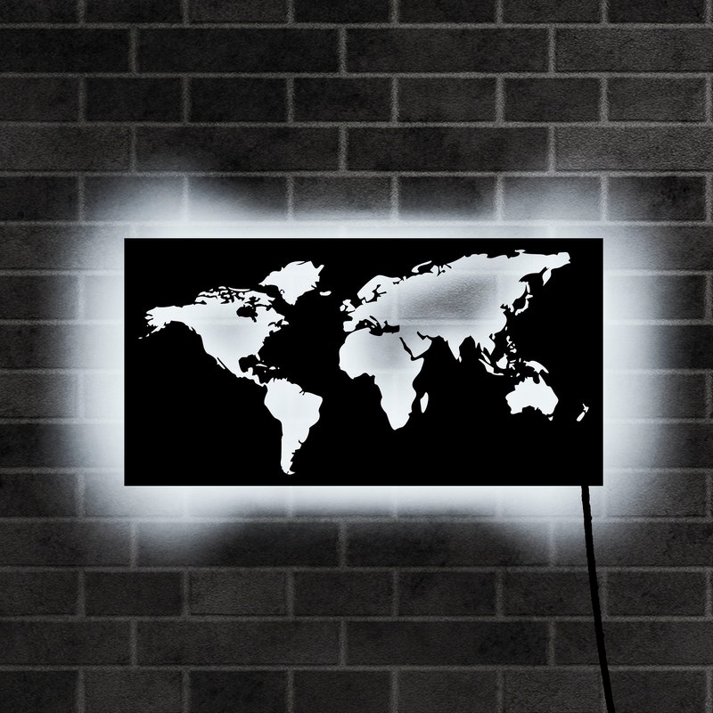Led World Map - Etsy