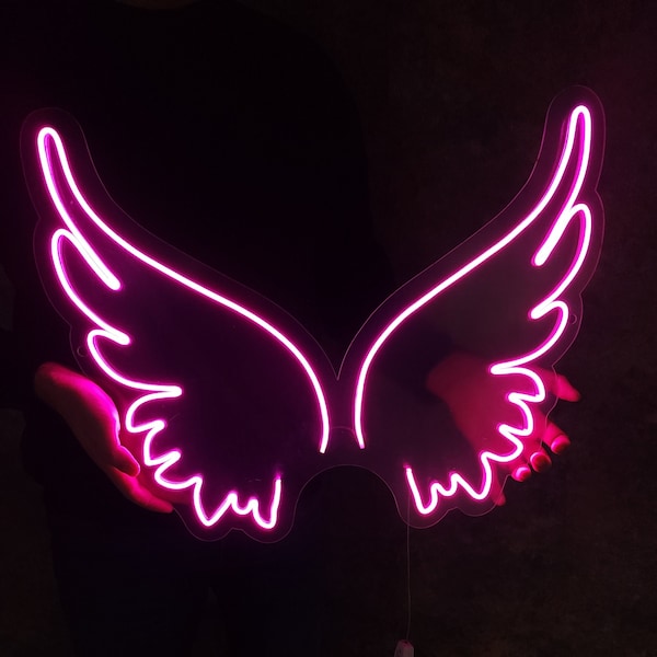 Angel Wings Neon Sign, Custom Neon Signs for Home Decor, Anime Neon Lights, Wings custom sign, Wedding Decor, Party Decor, Event Decor