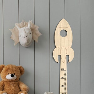 Rocket Lineal Wachstumskarte, Holz Wachstumskarte, Kinder Wachstumskarte, Holz Kinderzimmer Dekor, Holz Messlatte