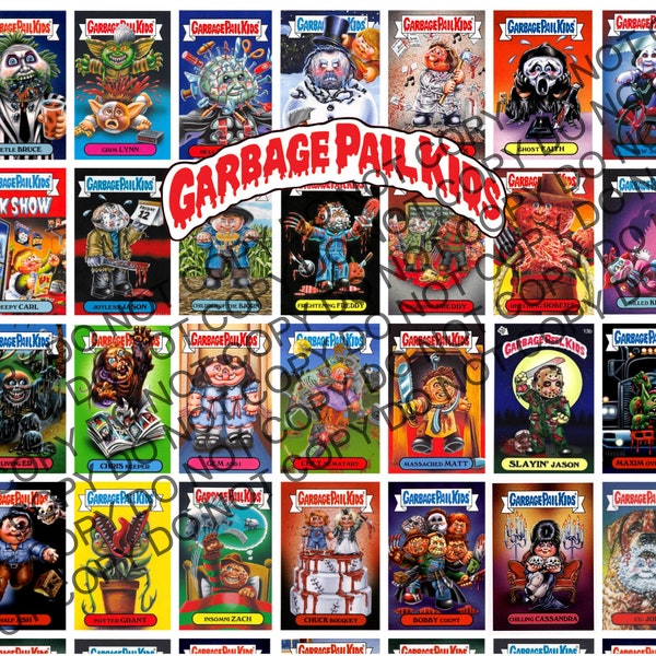 Digital File HORROR GPK Garbage Pail Kids Tumbler Wrap Straight and Taper PNG