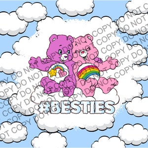 Archivo digital Besties Bear Tumbler Wrap Straight PNG