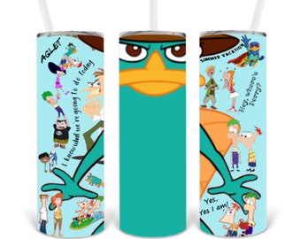 Digital File Perry The Platapus Tumbler Wrap Straight and Taper PNG
