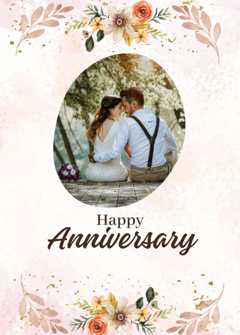 Printable Wedding Anniversary Template, Printable Editable Wedding ...