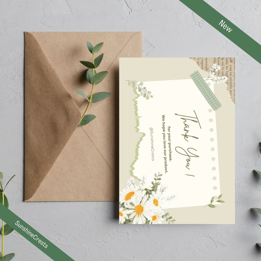 Thank You Card Printable Card PDF PNG Instant Download 14x10 Horizontal ...