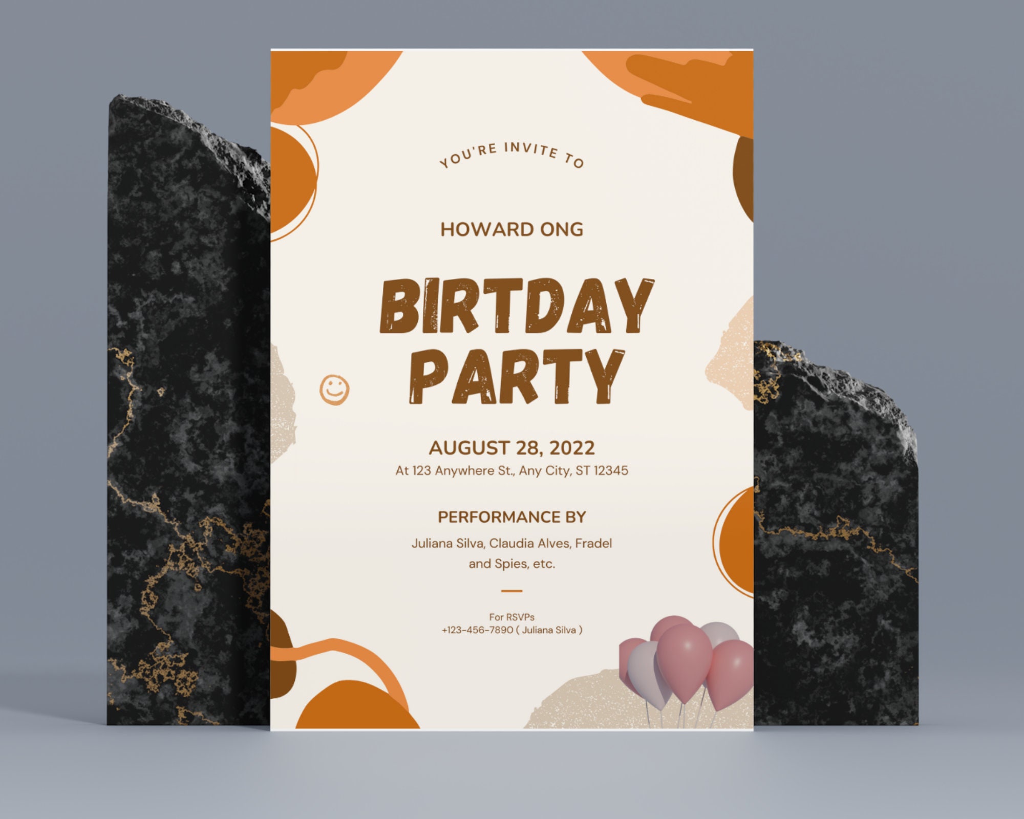 Editable Birthday Invitation Template Invitation Modern - Etsy