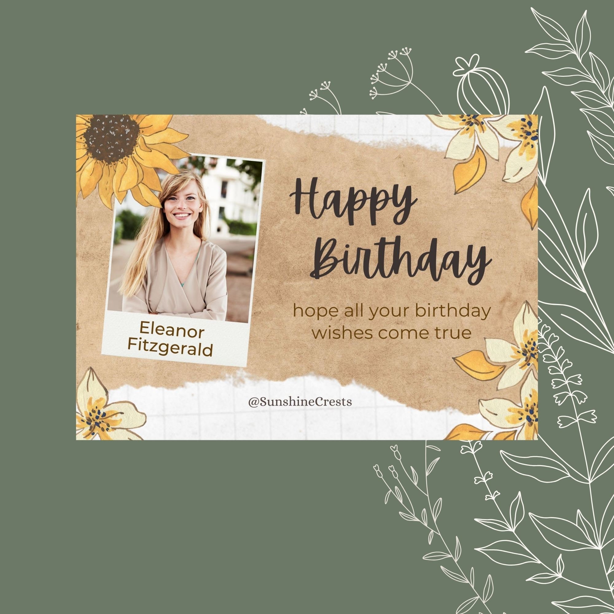 Printable Birthday Card, Instant Download, Digital Greeting Card, Happy ...
