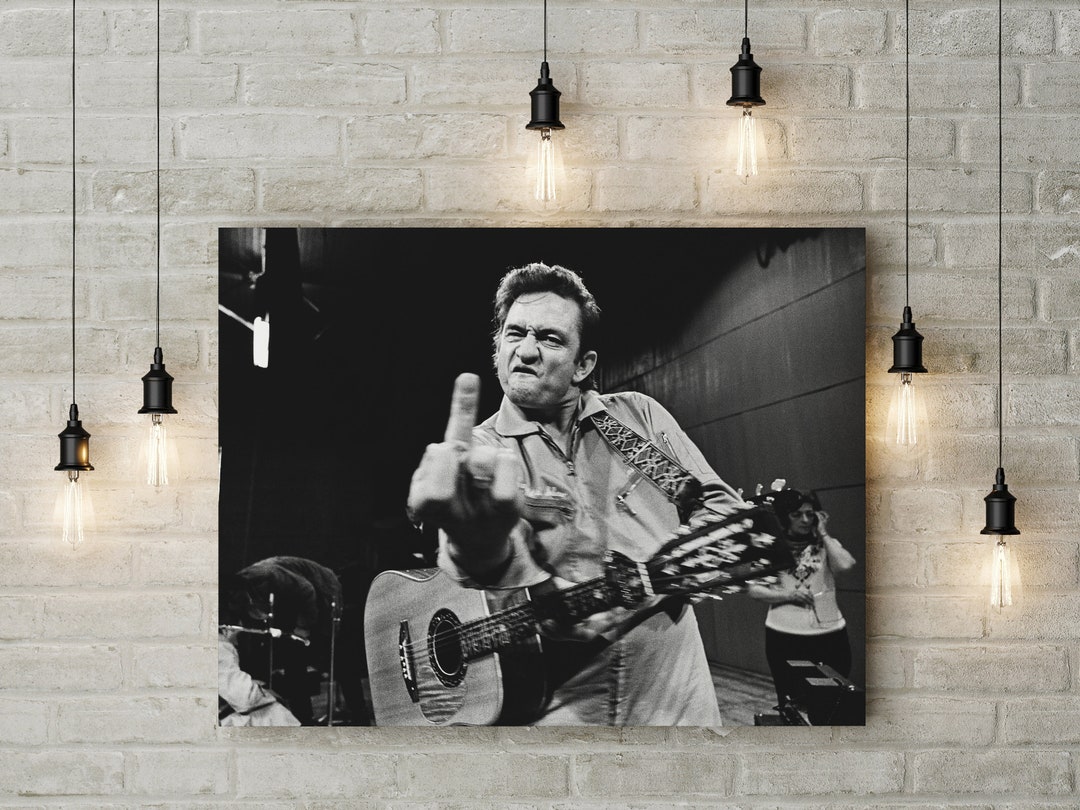 Johnny Cash Canvas Vintage Photo Print Music Wall Decor Iconic Wall Art Ready to Hang Options Etsy