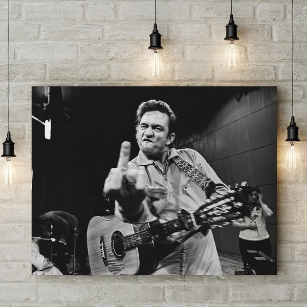 Johnny Cash Canvas - Vintage Photo Print - Music Wall Decor - Iconic Wall Art - Ready To Hang Options