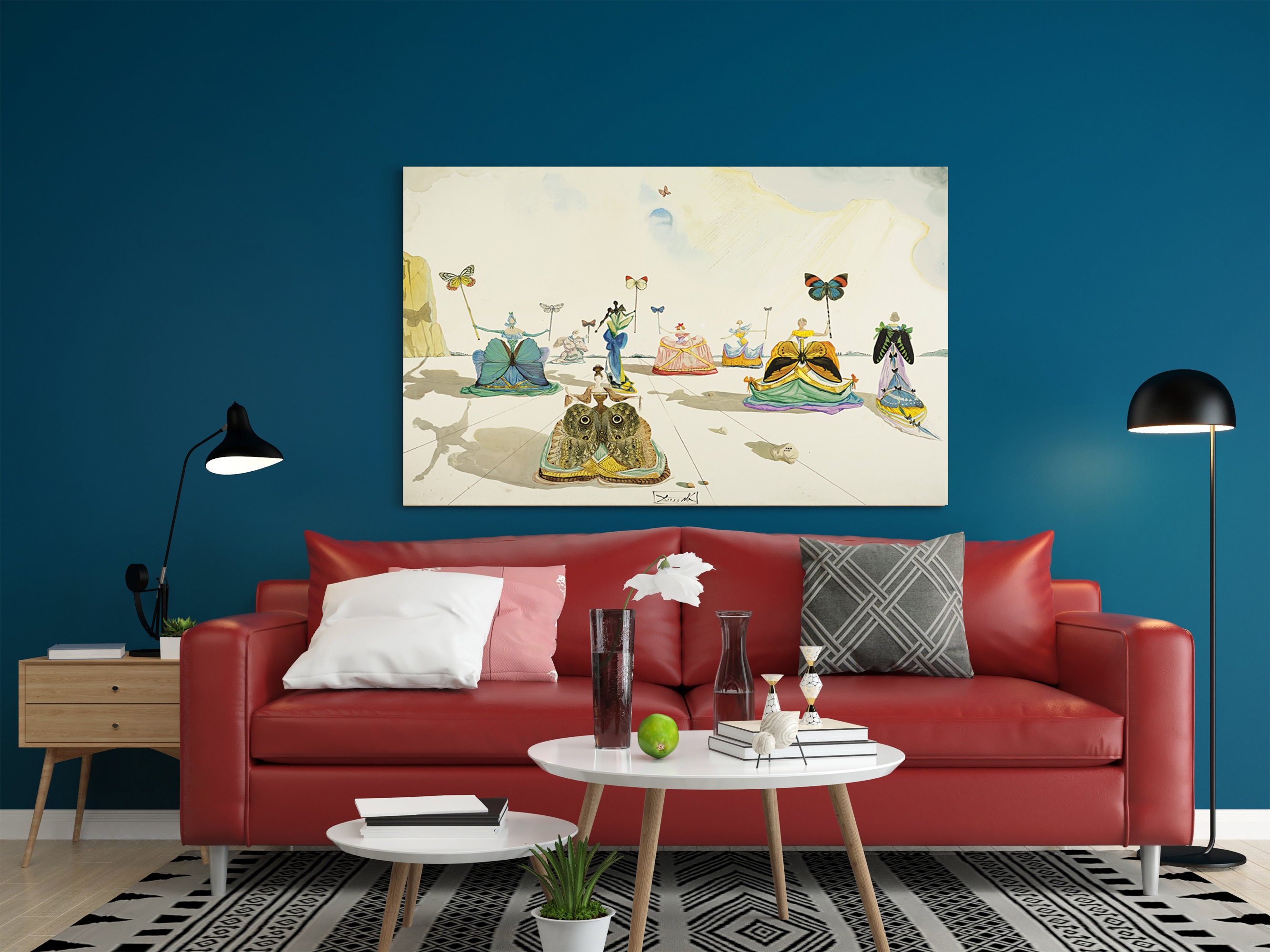 Salvador Dali Print Femmes Aux Papillons Spanish Masters Museum Poster