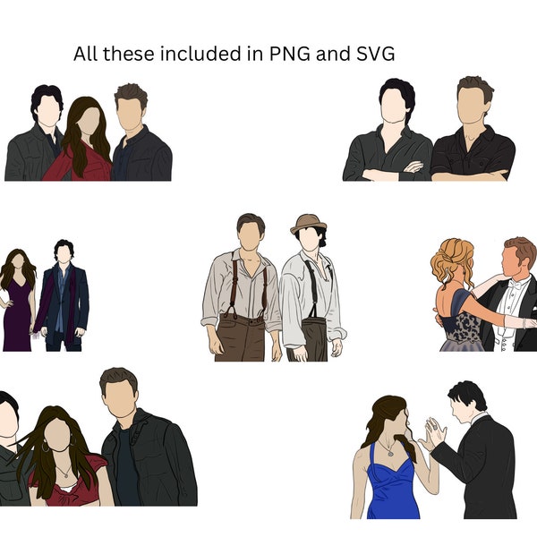 Vampire Diaries PNG-Bundle | 28 Sofort-Downloads| TVD Merch | Salvatore Png | Mystic Falls | Elena | Dämon | Stefan | Klaus