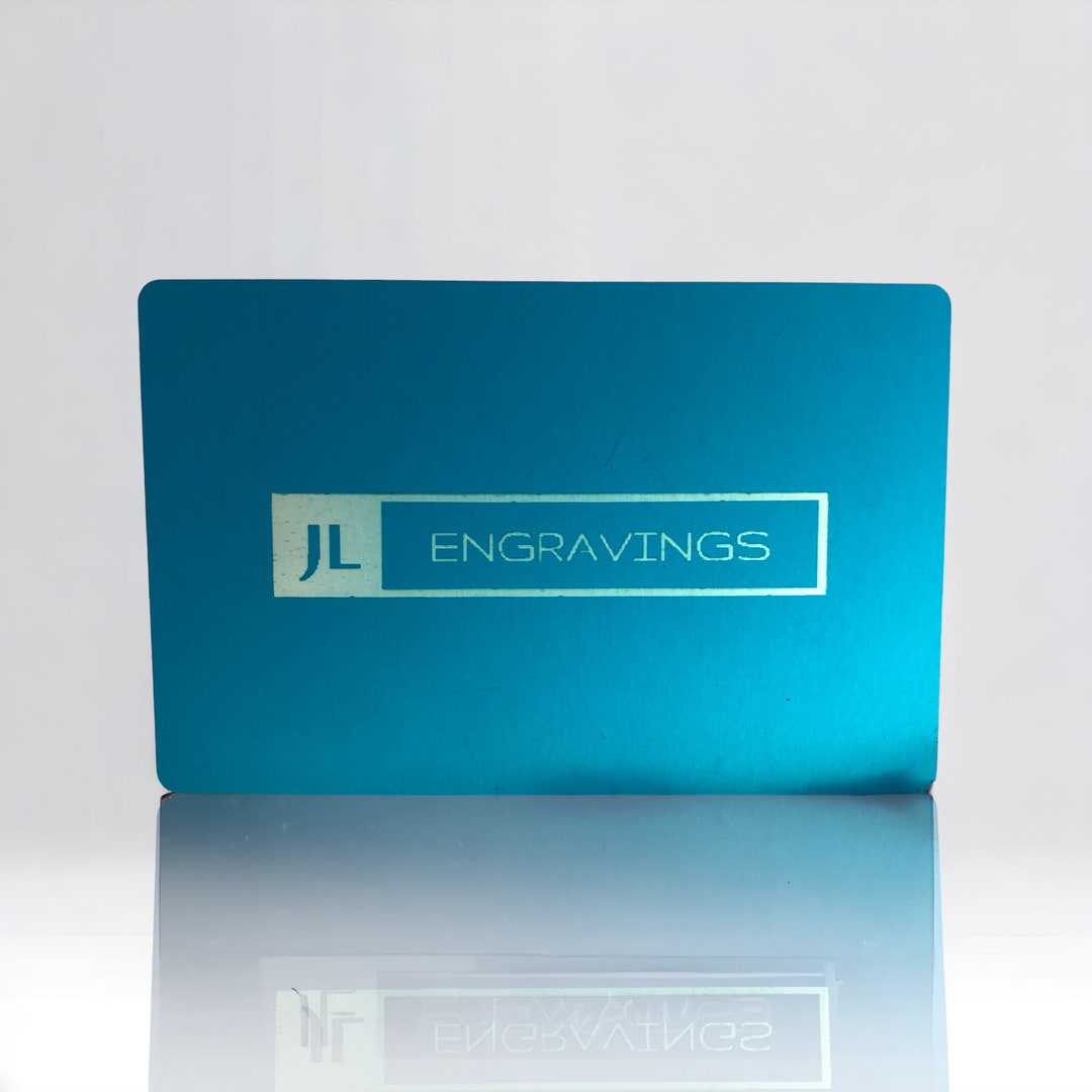 Metallic Blue Metal Business Cards - Etsy
