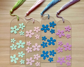 Floral Acrylic Bookmark, Acrylic Bookmark, Flower Bookmark, Bookmark, Gift for Book Lover, Book Gift, Book Lover,