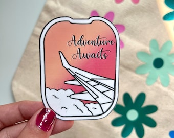 Travel Sticker, Vinyl Sticker, Airplane Sticker, Adventure Sticker, Laptop Sticker, Water bottle Sticker, Sticker, Decal, Waterproof Sticker