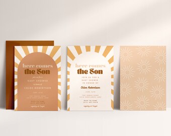 Here Comes the Son Baby Shower Invite Template Download