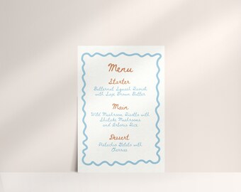 Wavy Modern Handwritten Style Menu Template Download