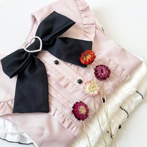 Lovely Jirai Kei Blouses, Long Sleeve Shirts Peter Pan Collar Bow & Lace Details, Ryousangata, J-Fashion, Gift For Her