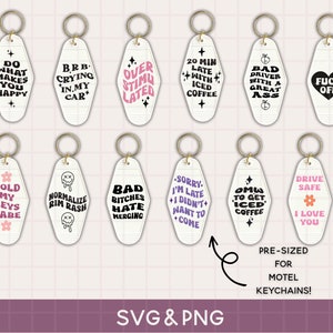 Motel Keychain Svg, Bundle, Keychain Cut File for Cricut & Silhouette