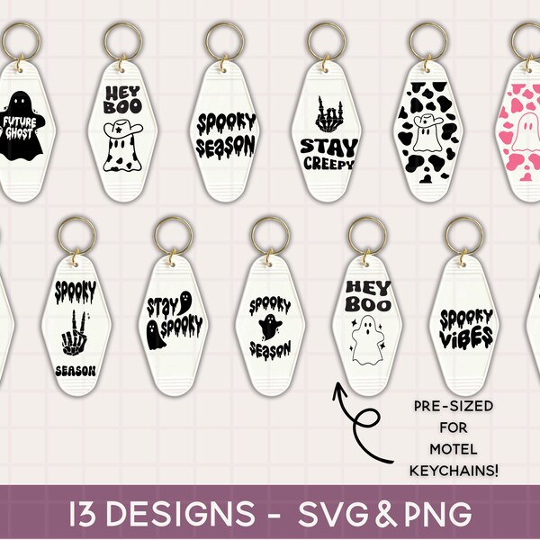 halloween motel keychain svg bundle, keychain Cut File For Cricut & Silhouette, Funny Quote Svg, Vintage Retro Keychain Svg,