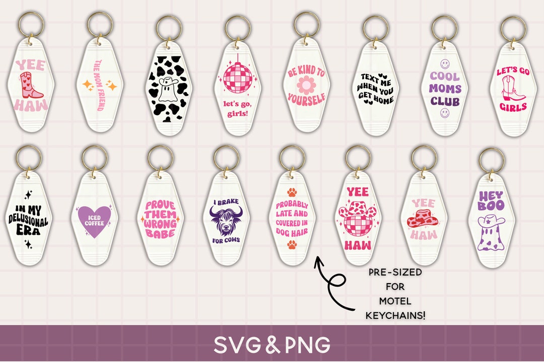 Motel Keychain Svg, Bundle, Keychain Cut File for Cricut & Silhouette ...