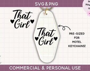 motel keychain svg, that girl keychain Cut File For Cricut & Silhouette, Funny Quote Svg, Vintage Retro Keychain Svg, Svg For Keychain