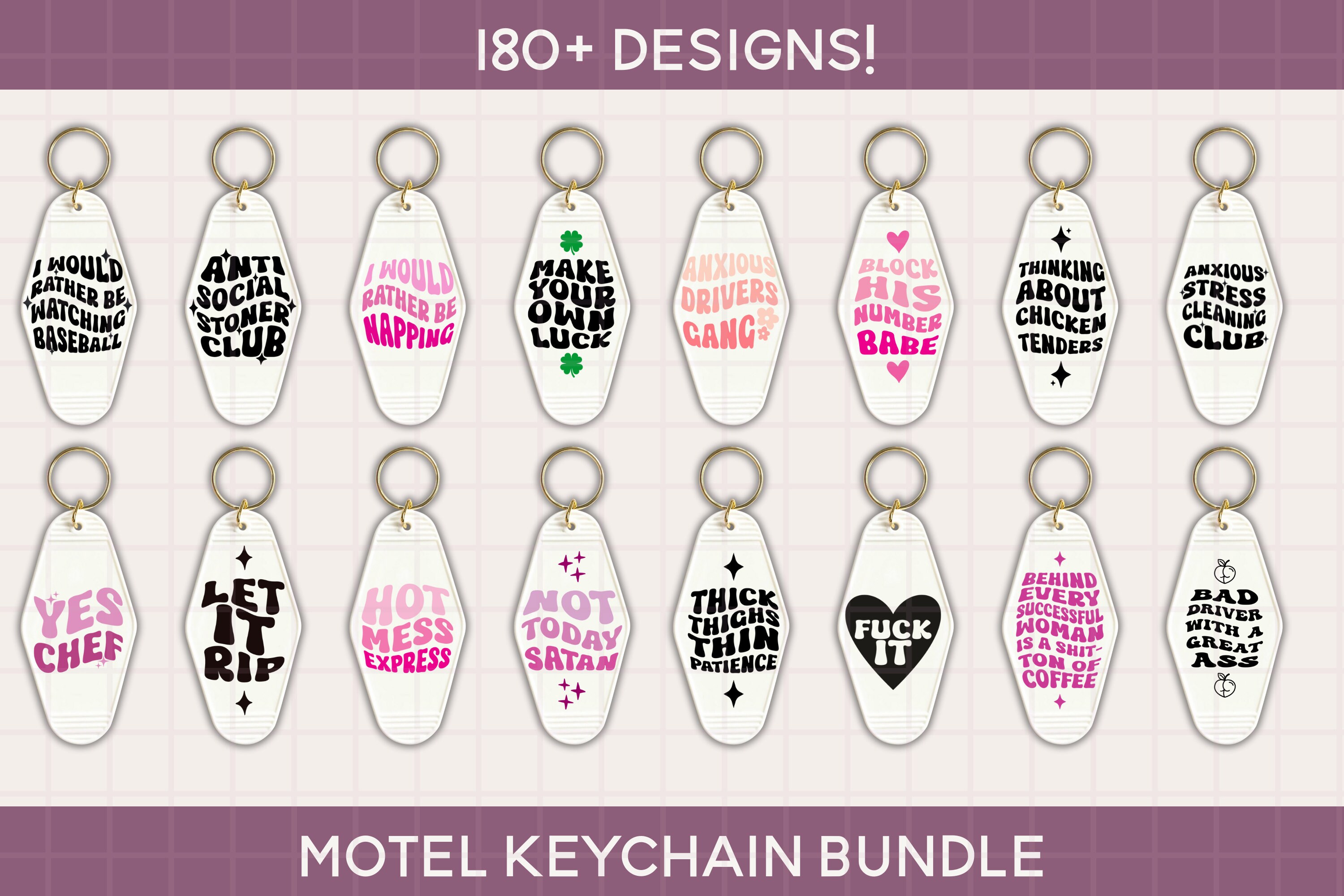 Motel Keychain Svg Giant Svg Bundle Keychain Cut File for - Etsy