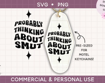 motel keychain svg, smut, reading, book club, keychain Cut File For Cricut & Silhouette, Funny Quote Svg, Vintage Retro Keychain Svg friend