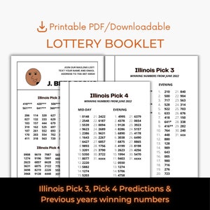 Prognoza loterii Illinois | Aktualny miesiąc Wybierz 3 i Wybierz 4 numery loterii Pobierz PDF