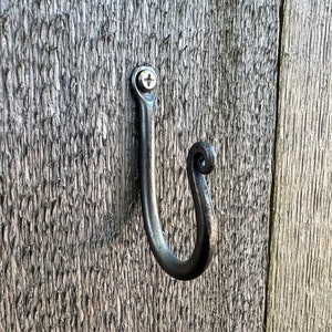 J-hook Coat Hooks - Hand forged - Rustic - Blacksmith made