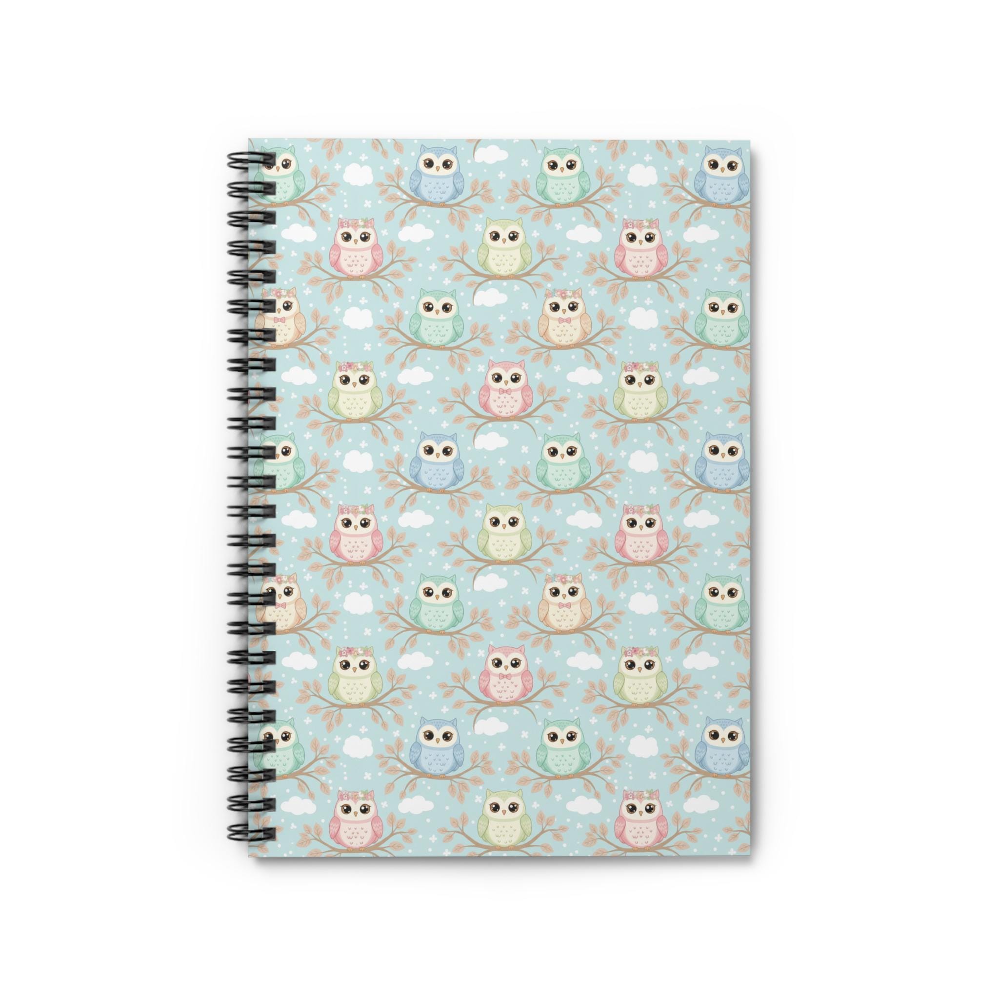 Cute Owl Spiral Notebook for Kids, Colorful Journal for School, Kids Stationery, Birthday Gift, Back