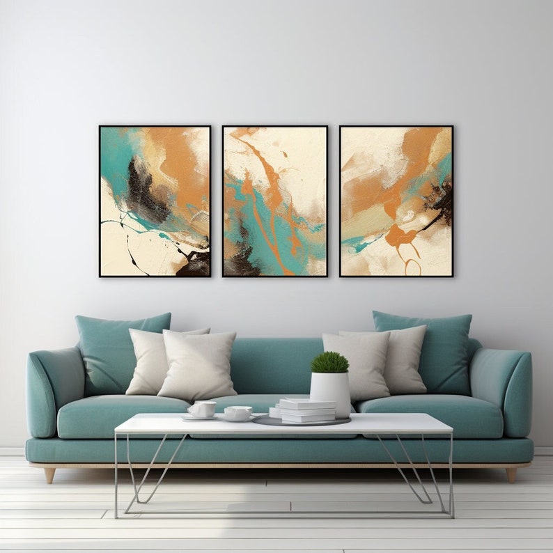 Wall Art Set, 3 Piece Art Set, Abstract Style Modern Wall Art Print Set