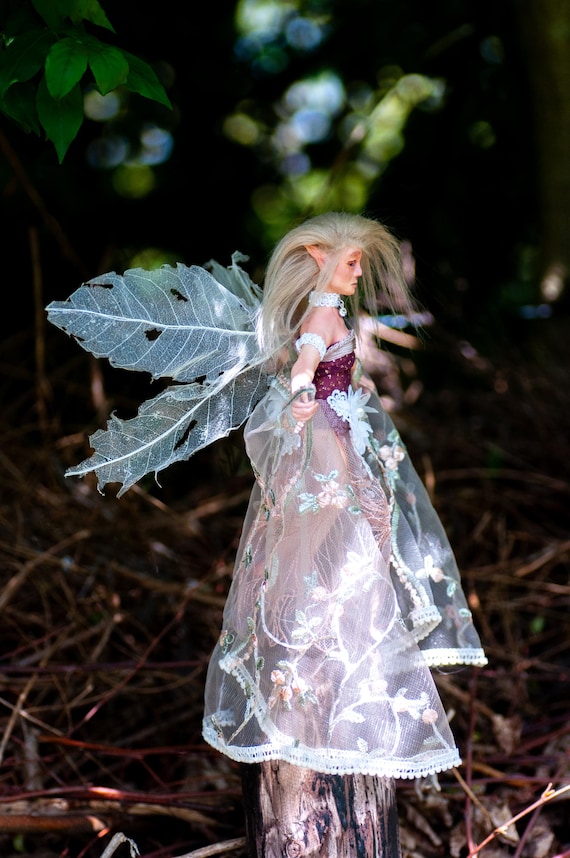 Winged Fairy Sculpture L OOAK Fantasy Faerie L Poseable Polymer