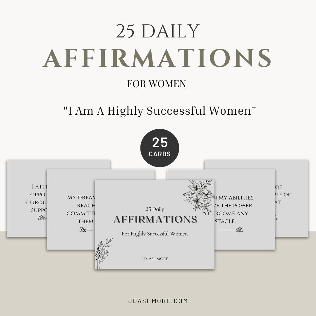 25 Daily Success Affirmations for Women | Digital Printable Download ...