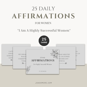 25 Daily Success Affirmations for Women | Digital Printable Download |Printable Affirmation Cards | Positive Daily Affirmation