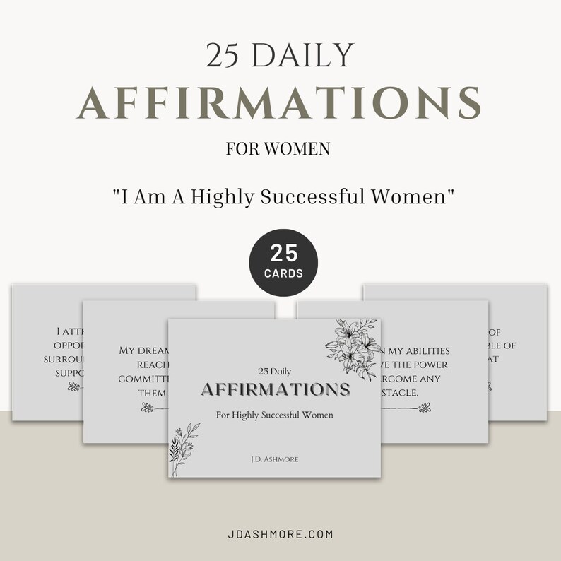 25 Daily Success Affirmations for Women | Digital Printable Download ...