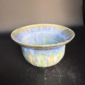 Multicolored   Blue and Green Drippy Glazed Porcelain Pottery