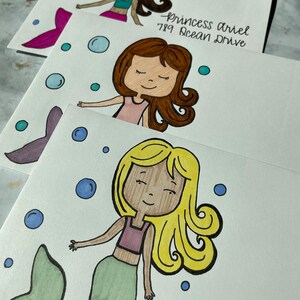 Mermaid party invitation, 5x7 decorated envelopes, mermaid birthday party