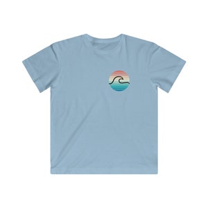 Rainbow Wave Tee, Surf T-Shirt for Kids, Kids&#39; Surf Culture Apparel, Children&#39;s Summer Beach Wear, Trendy Surfing Graphic Tee, Gift for Kids