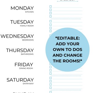 Editable Cleaning Schedule Printable Classroom or House - Etsy Australia