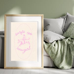 Pink Coastal Cowgirl Wall Art | Coastal Western Print | Coastal Cowgirl