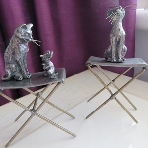 Pewter Cats (pair) by Michel Laude