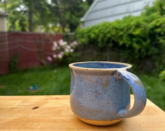 textured blue mug