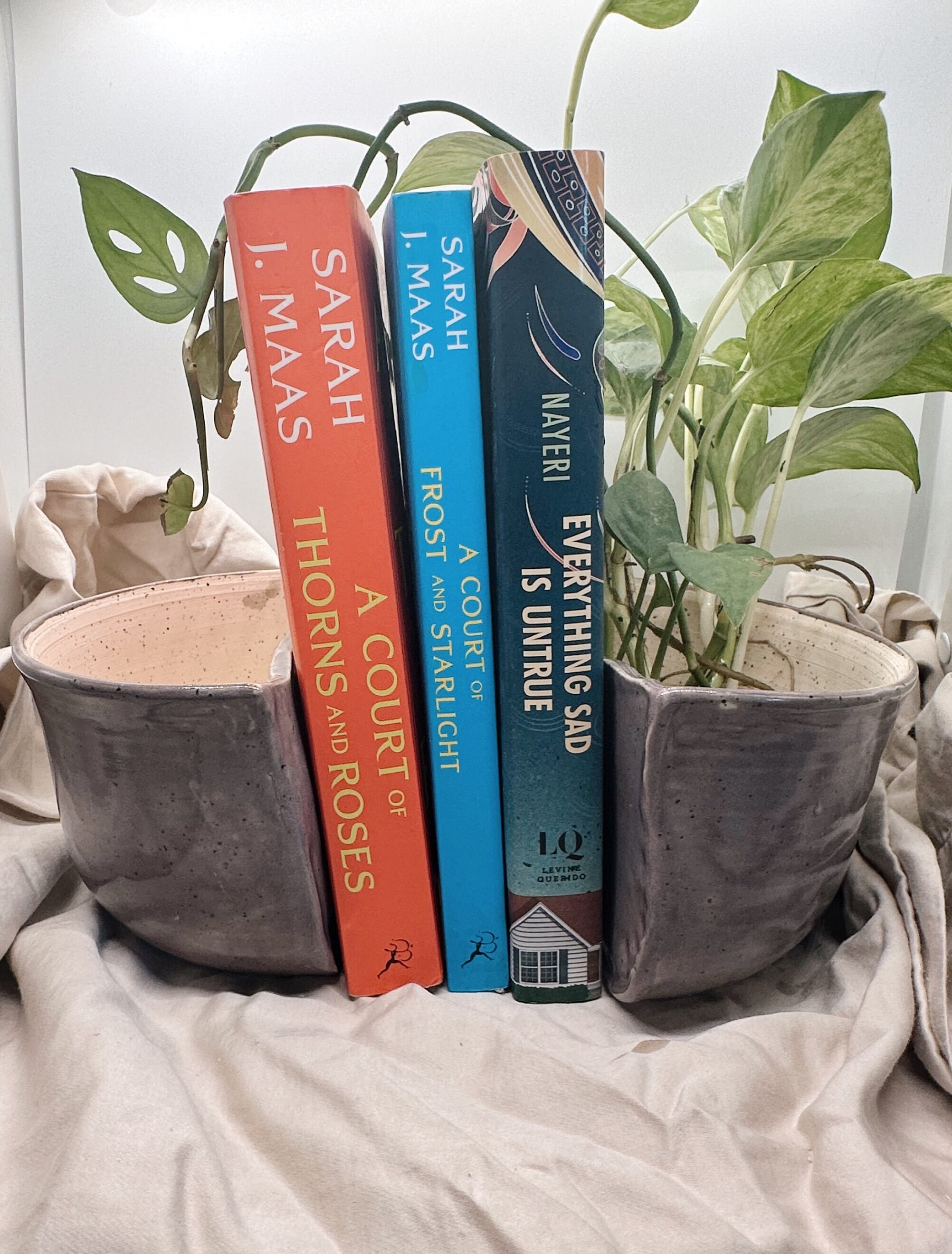 Bookshelf Planters Stoneware Planter Unique Large Planter Moody Warm