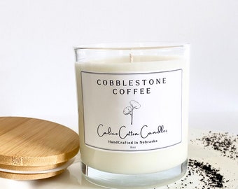 Cobblestone Coffee, Coffee Scented Soy Candle, Handcrafted Scented Candles made in Small Batches, 8oz