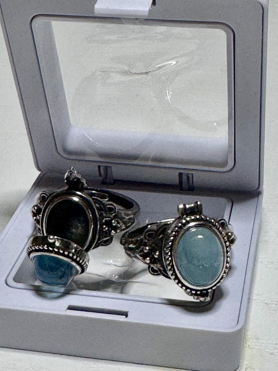 Adjustable Crystal Locket Ring, Natural Gemstone Poison Ring