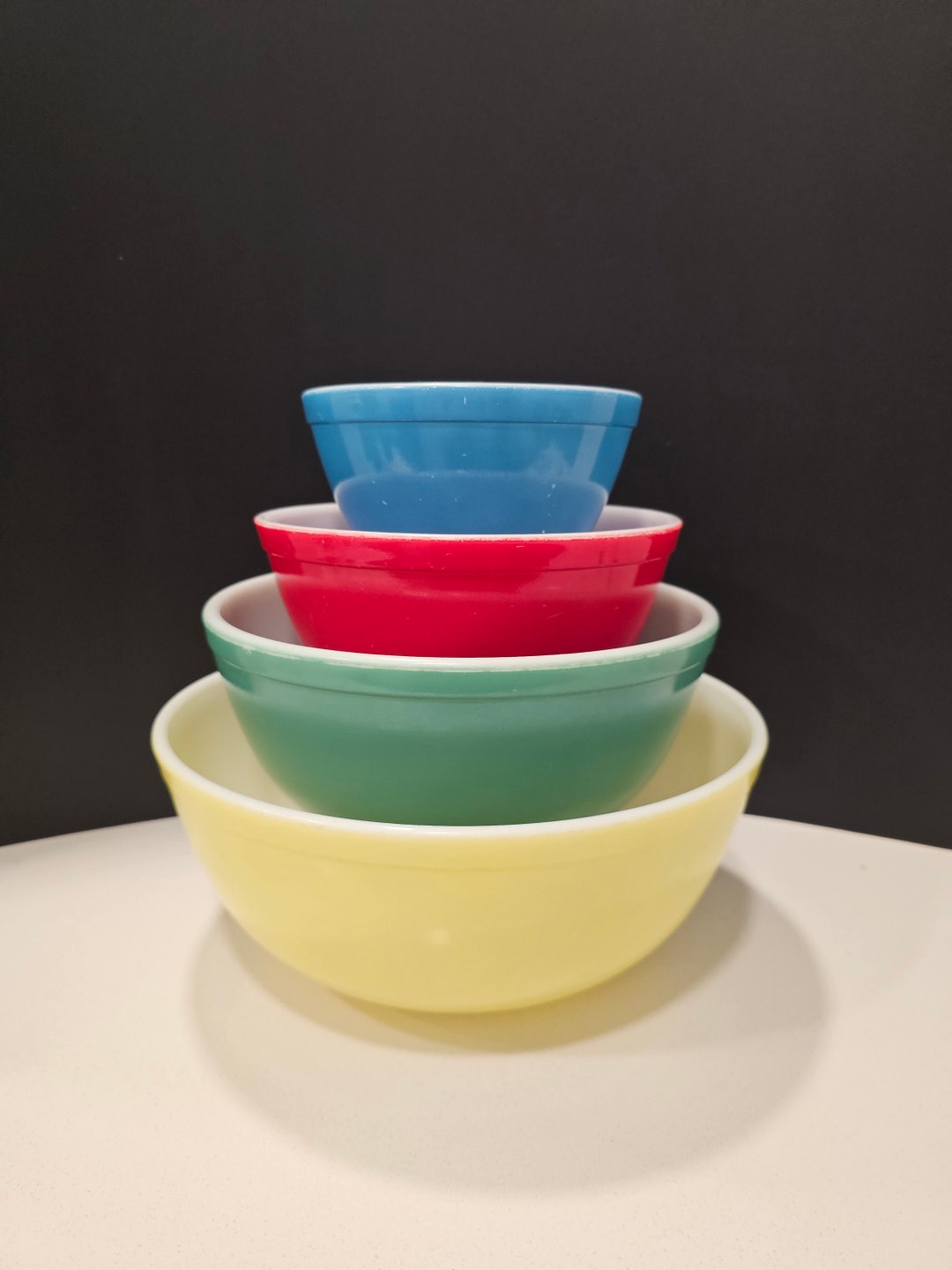 PYREX Primary Color Mixing Bowls Set Full Set 4 Etsy