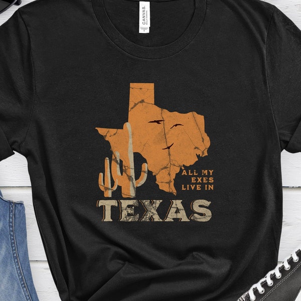 Lustiges Texas-T-Shirt mit Exes Texas-Themen-Exes-Shirt-Geschenk für Texas-Geschiedene Land-inspiriertes Exes-Shirt Texas-Stolz-Ex-Freunde-T-Shirt