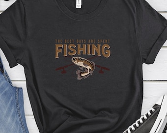Fishing t-shirt for best days spent fishing shirt gift for fishing enthusiast gift for fisherman outdoor fishing t-shirt