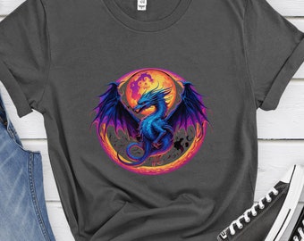 Dragon-themed t-shirt Dragon graphic gift shirt Mythical creature shirt Fantasy dragon apparel Dragon art clothing Cool dragon t-shirt
