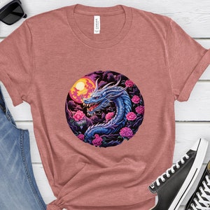 Drachen-Themen-T-Shirt Drachen-Grafik-Geschenk-Shirt Fabelwesen-Shirt Fantasy-Drachen-Bekleidung Drachenkunst-Kleidung Cooles Drachen-T-Shirt