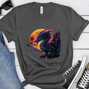 Drachen-Themen-T-Shirt Drachen-Grafik-Geschenk-Shirt Fabelwesen-Shirt Fantasy-Drachen-Bekleidung Drachenkunst-Kleidung Cooles Drachen-T-Shirt